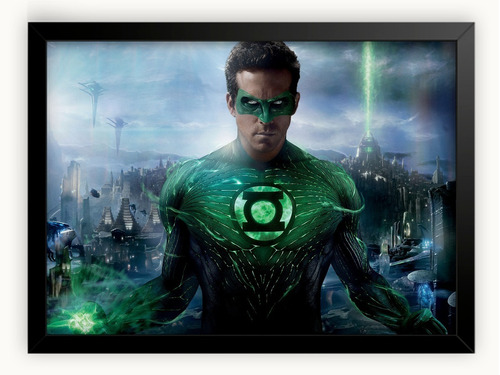 Quadro Decorativo Lanterna Verde Ryan Reynolds A3 33x45