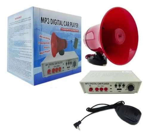 Megáfono Reproductor Altavoz Auto Mp3 Usb Con Grabador D Voz