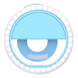 Mini Aro De Luz Para Celular Led Portátil Selfie Flash Azul