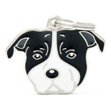 Placa Id My Family American Staffordshire Blanco Y Negro