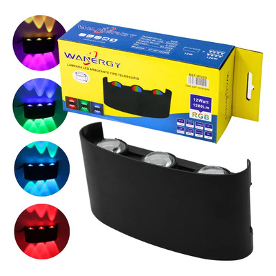 Super Lampara Led Arbotante Industrial Luz Rgb 6 Luces Hd Estructura Negro | MercadoLibre