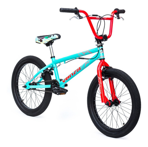 Bicicleta Bmx Venzo Cube Niños ¡con Frenos Y Rotor! Celeste 