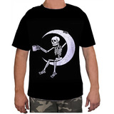 Camisa Camiseta Masculina Estampa Caveira Osso Esqueleto