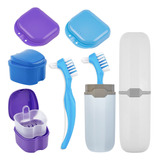 Jutieuo Kit De Estuche De Dentadura, 2 Vasos De Dentadura Co