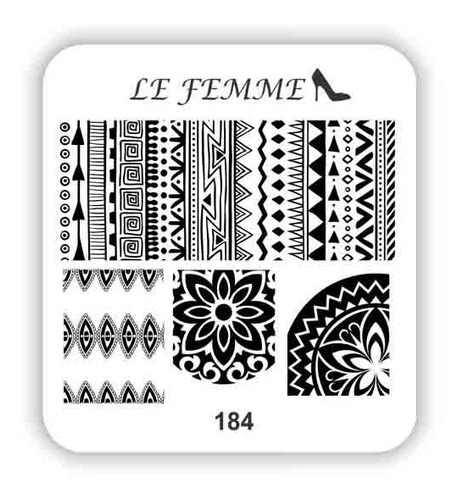 Placa De Stamping Acrilico Lefemme Mod 184  Local Flores