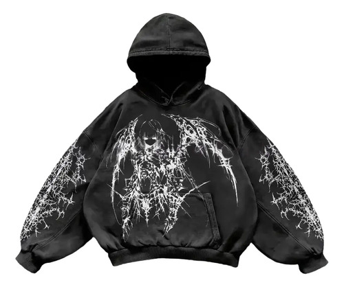 Sudadera Algodón Con Capucha Y2k, Estilo Hip Hop, Holgada