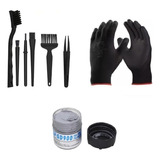 Kit 6 Pincel Antiestatico P/ Limpeza + Pasta Termica + Luva