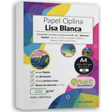 Resma Lisa Blanca Opalina  A4 Pack 50 Hojas  220 Gr