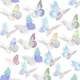 12 Mariposas Decorativas 3d Troquel Metalizadas Adhesivas