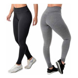 Pack X 2 Calzas Lycra Pantalon Mujer Tiro Alto 