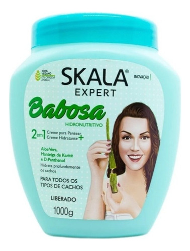 Skala Babosa Aloe Vera Máscara Vegana Hidratante Rulos X 1kg