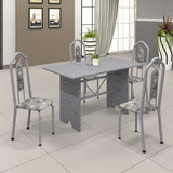 Conjunto De Mesa 120x75cm Tampo Granito Com 4 Cadeiras