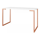 Mesa Estilo Industrial Espaçosa Branco/rose 120x70