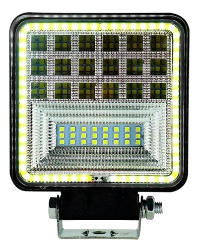 Faro Cuadrado 42 Led Con Ojo De Angel - 12v / 24v Colores