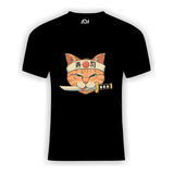 Remera Estampada Gato Samurai Cuchillo   / Japonés  