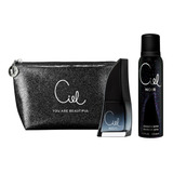 Perfume Mujer Ciel Noir + Desodorante+ Bolso De Cosmeticos