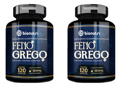 Combo 2x Feno Grego Trigonella Saponinas 120 Caps - Bionutri