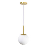 Luminária Pendente Jabuticaba Dourado Globo Vidro+led Quente