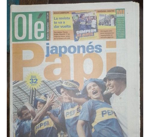 Diario  Deportivo ** Ole ** Boca Campeon Apertura Año 2003