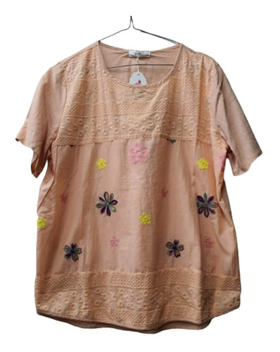 Blusa D Rayon,bordada Importada,m/cortas,t 3xl(leer Medidas)