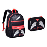 Mochila Free Fire 2024 Preta + Estojo Quadrado Original