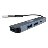 Convertidor Otg - Usb Multipuerto Typec Y Usb 4 Puertos