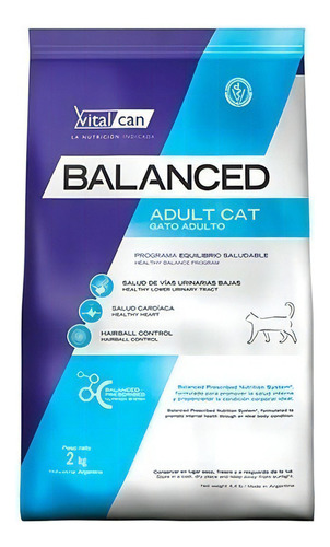 Alimento Vitalcan Balanced Adult Para Gato Adulto Sabor Mix En Bolsa De 7.5 kg