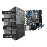 Pc Cpu Intel I7 3770 Placa H61 8gb Ssd 240gb Rx 550