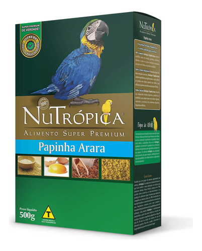 Nutrópica Papinha Papagaio Congo Ecletus Cacatua Ring Neck