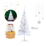 Árvore De Natal Plástico Branca Tradicional Artificial 90cm 