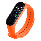 Malla Genérica Compatible Con Miband 5/6/7 Silicona Naranja.