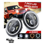 Set 3 Faros Halo Led Pro Line - 7 Pulgadas Para Jeep