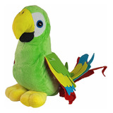 Ave Passaro De Pelúcia Arara Asas Em Feltro 20cms - Verde