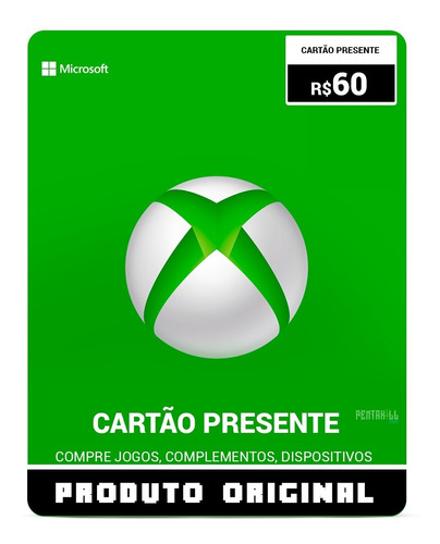 Microsoft Gift Card Points Cartão Xbox R$60 Reais Original