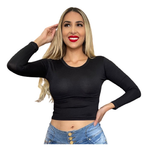 Crop Top Manga Larga///mujer///dama///sexy