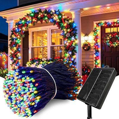 Luces De Navidad Solar Led Para Exterior Dreamland 13m 100 Focos Con 8 Modos Guirnaldas De Luces Impermeables Ip65 Decoración Festiva Para Jardín Árbol Patio Boda Hogar Navidad Colorido