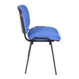 Silla Fija 4 Patas De Oficina Sala Espera Tapizada Apilable Color Azul Material Del Tapizado Tela