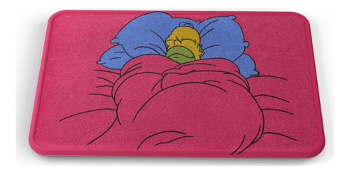 Tapete The Simpsons Homero Dormido Baño Lavable 40x60cm