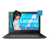 Laptop Lenovo 100e Intel Celeron N4020 4gb Ram 64gb Windows Color Negro