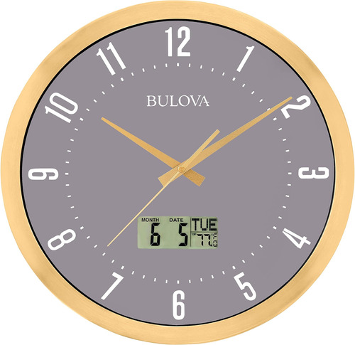 Bulova C4830 Reloj De Pared Para Vestíbulo, 14, Dorado