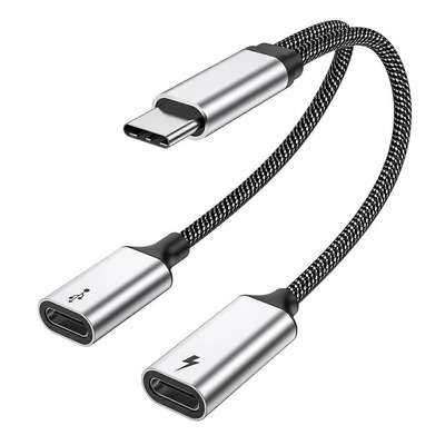 Hub Divisor Tipo C Macho A Doble Usb-c Hembra 60w Y.12 | Meses sin interés