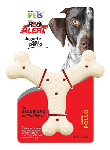 Juguete Para Perro Hueso Triple Red Alert Mascotas Color Blanco