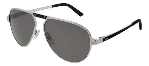 Cartier Ct0101s 002 Aviator Plata Gris