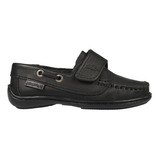 Zapato Con Velcro Colegial De Cuero Scarpino 534