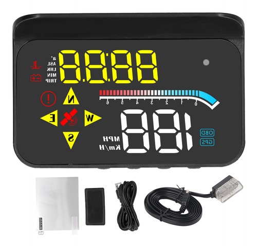 Car Hud Auto Obd2 Gps System, Pantalla Frontal, Velocidad Di