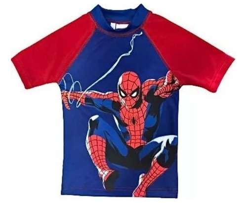 Remera Manga Corta Spiderman Con Filtro Uv 50 Hombre Araña