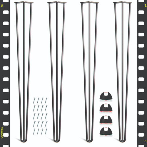 Patas Para Mesa Hairpin Triple 90cm Set De 4