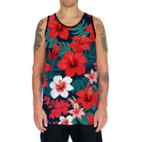 Camiseta Regata Tshirt Estampa Havaina Havai Flores Floral 1