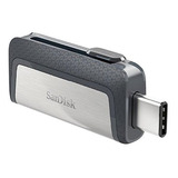 Pendrive Sandisk Ultra Dual - Usb - 64 Gb - Gray