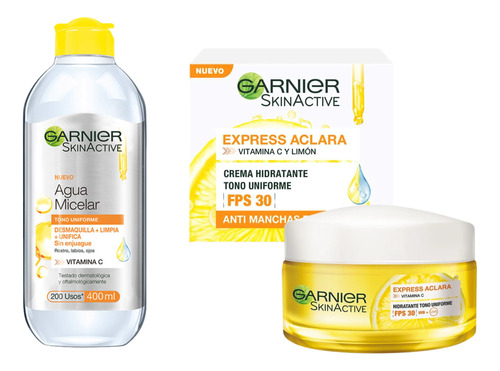 Kit Garnier Vitamina C Agua Micelar Y Crema Hidratante